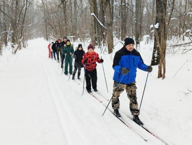 Новогуровцы совершили лыжный марш