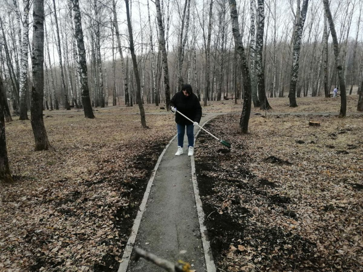 Арсеньевцы заботятся о природе:   уборка в Комсомольском парке