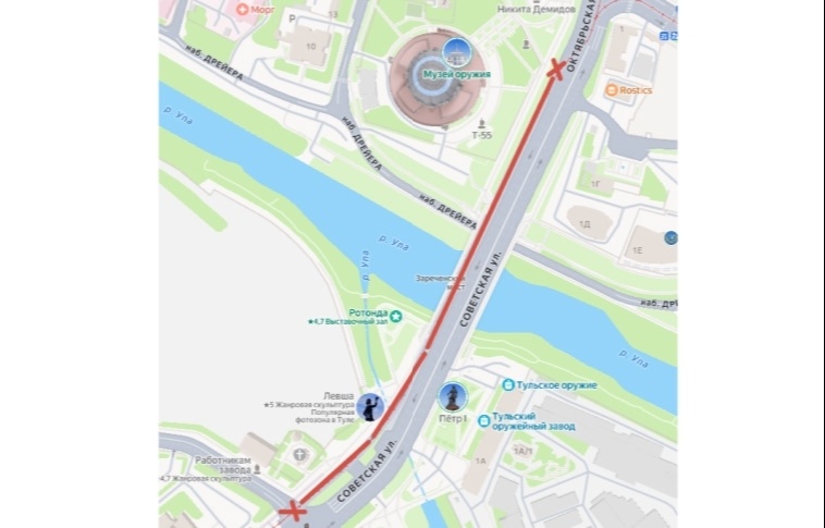 В Туле на Зареченском мосту с 1 августа ограничено движение по трамвайным путям