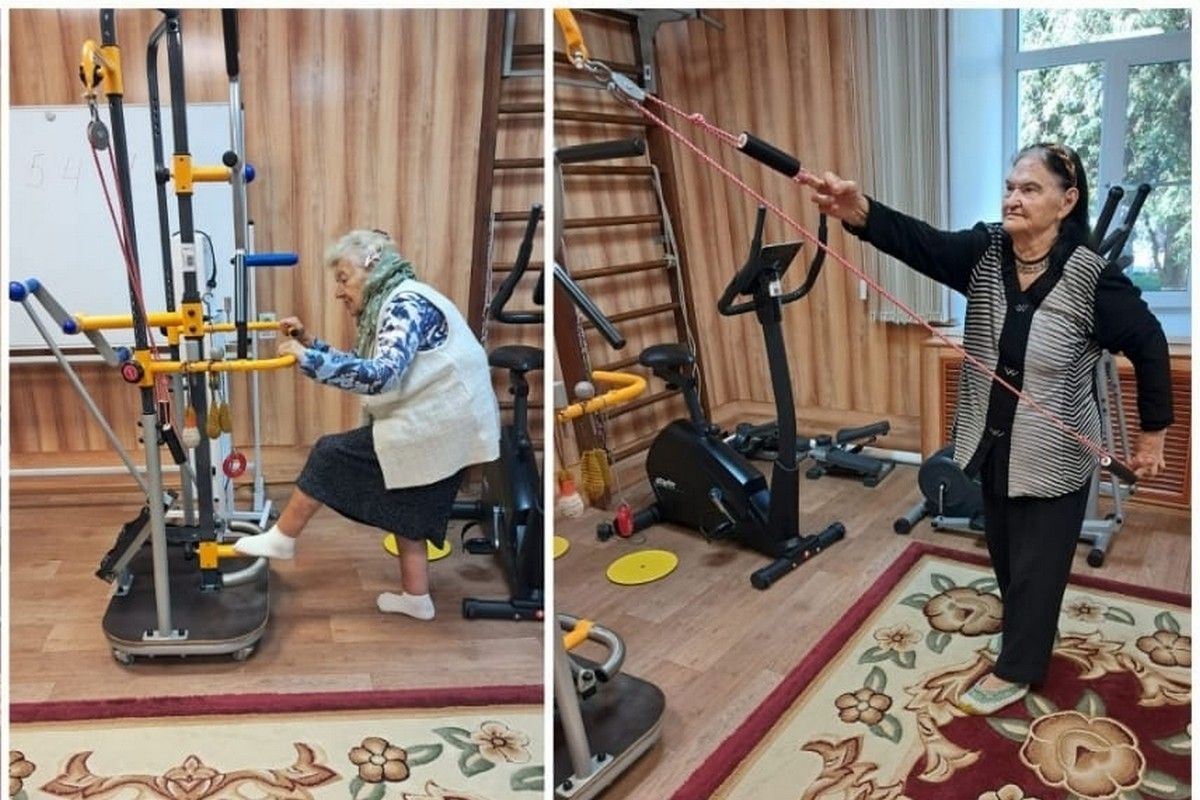 Дончане преклонного возраста выполняли комплекс упражнений на тренажере Дончане преклонного возраста выполняли комплекс упражнений на тренажере