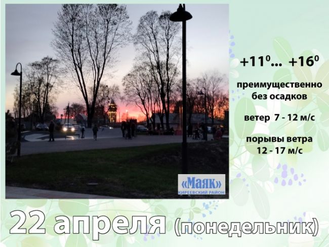 22 апреля: погода в Киреевском районе и народные приметы дня