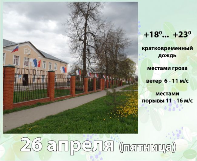 26 апреля: погода в Киреевском районе и народные приметы дня