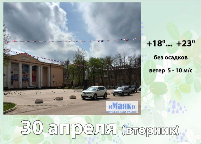30 апреля: погода в Киреевском районе и народные приметы дня