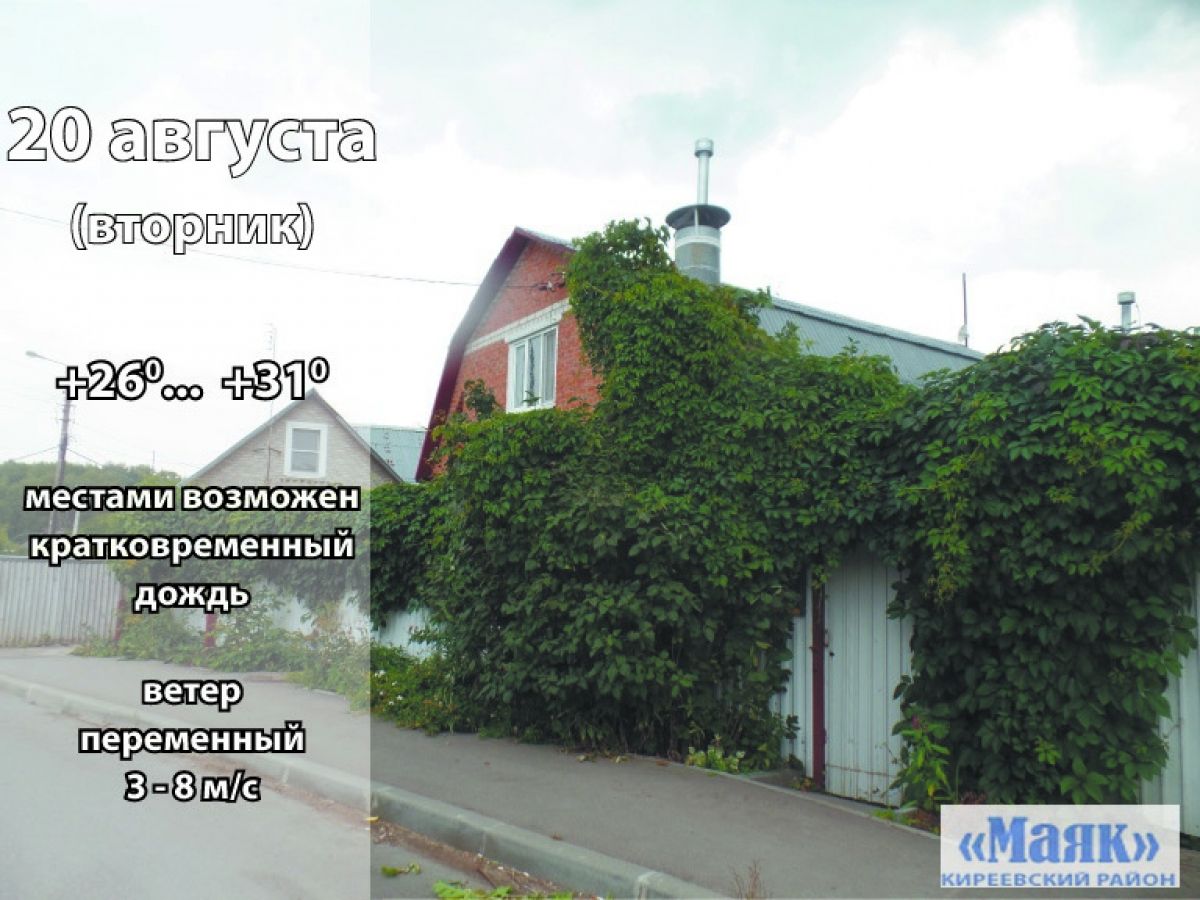 20 августа: погода в Киреевском районе и народные приметы дня 20 августа: погода в Киреевском районе и народные приметы дня