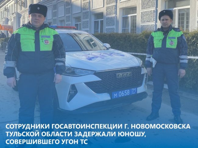 Новомосковские инспекторы ДПС задержали угонщика автомобиля