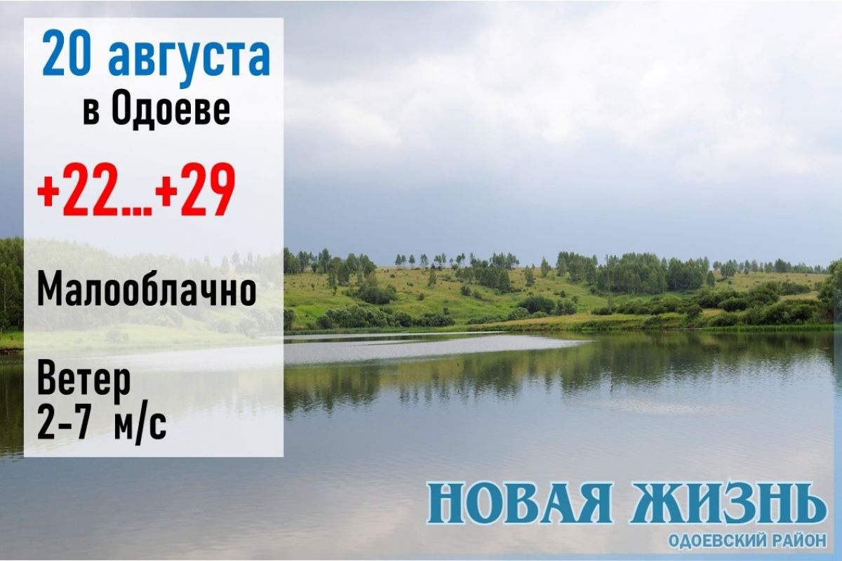 20 августа: жарко и солнечно в Одоевском районе