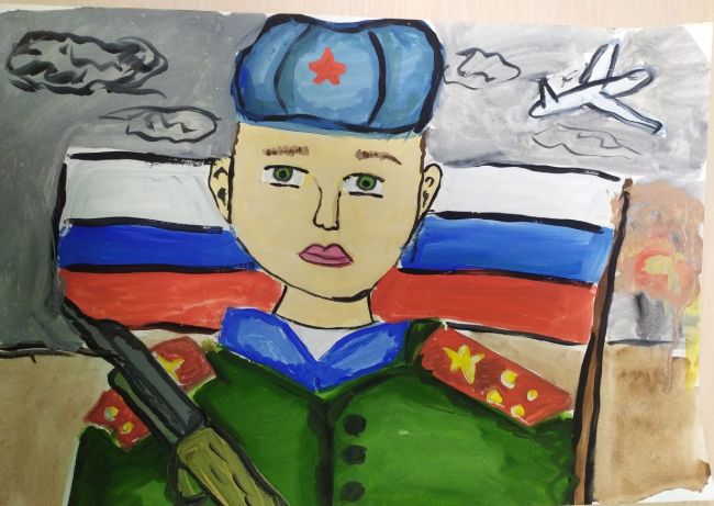 Юные одоевские художники нарисовали праздник — День защитника Отечества