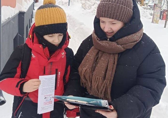 На одоевских улицах раздавали буклеты о профилактике травматизма