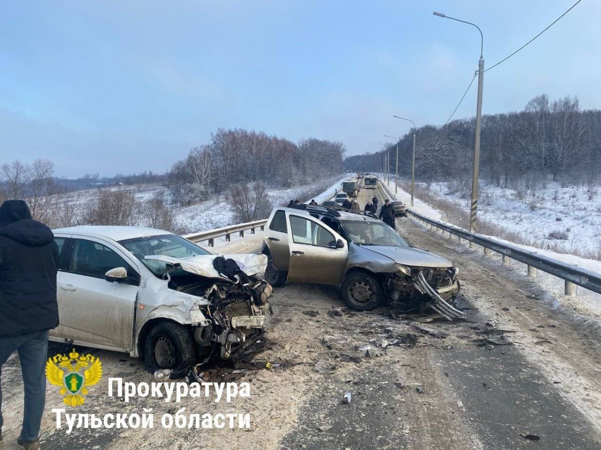 В Щекинском районе в ДТП пострадали 4 автомобиля: проводится прокурорская проверка