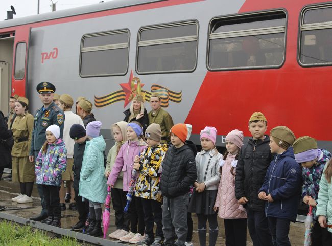 На станции поселка Волово побывал Поезд Победы