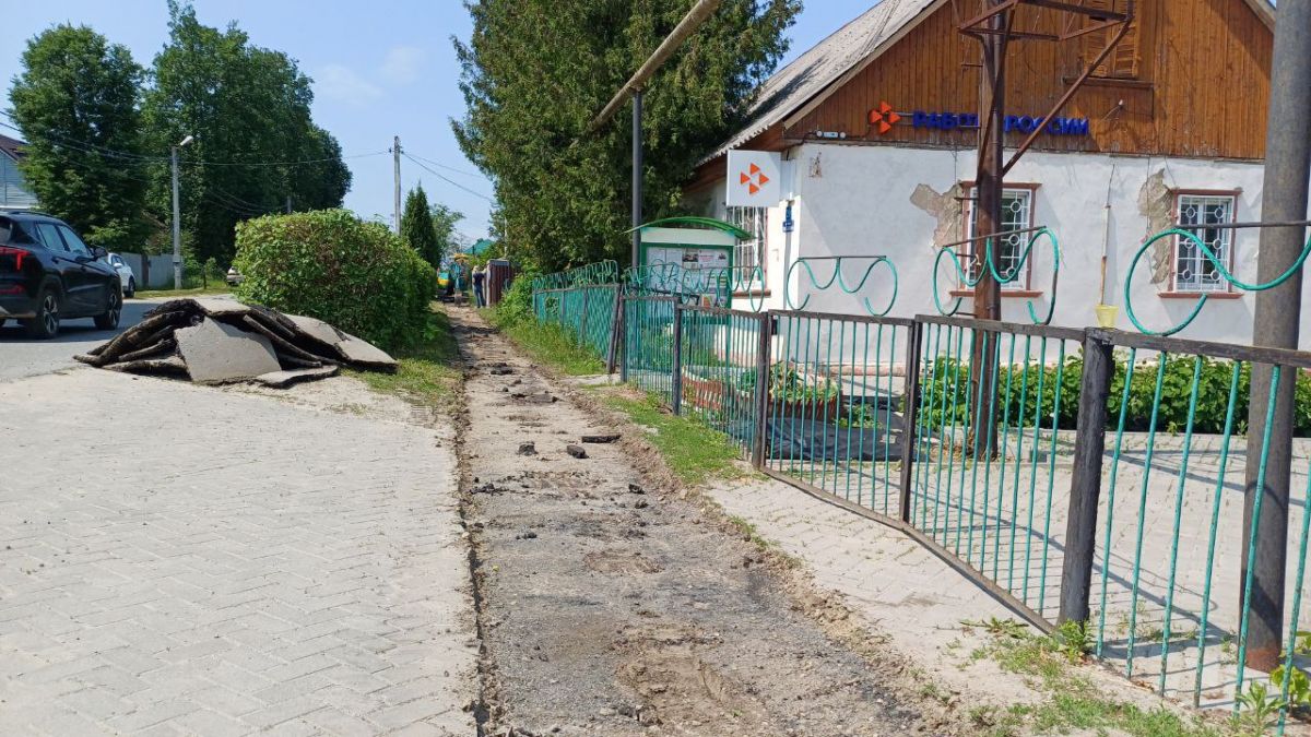 В Суворове на улице Пушкина начались работы по благоустройству