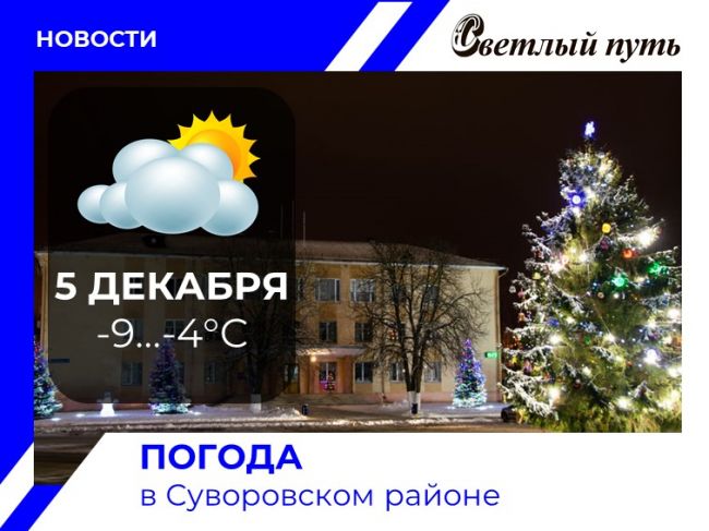 Во вторник в Суворове ожидается небольшой снег