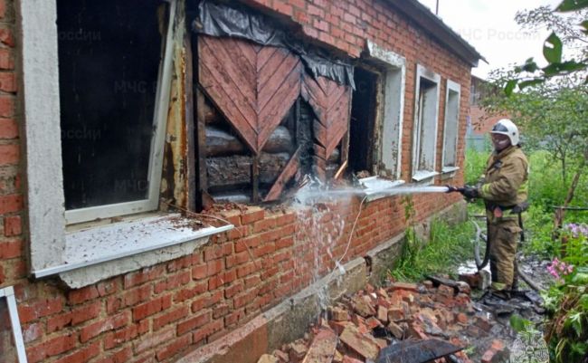 В пожаре сгорел хозяин дома