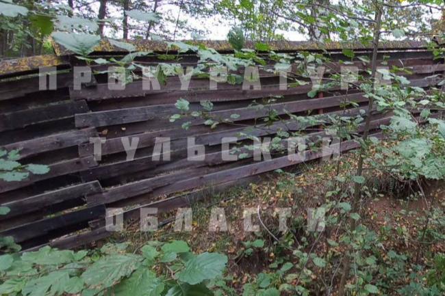 Жители Тульской области пожаловались на забор, преграждающий путь к реке Язовке