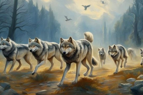Жители Тульской области стали свидетелями охоты волков  