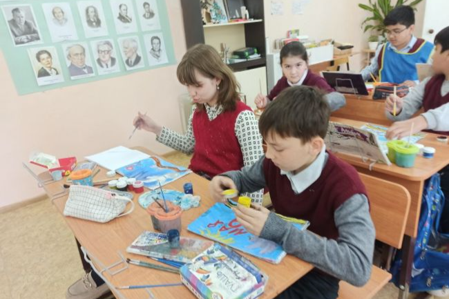В Архангельской средней школе Ясногорского района готовятся к 9 Мая