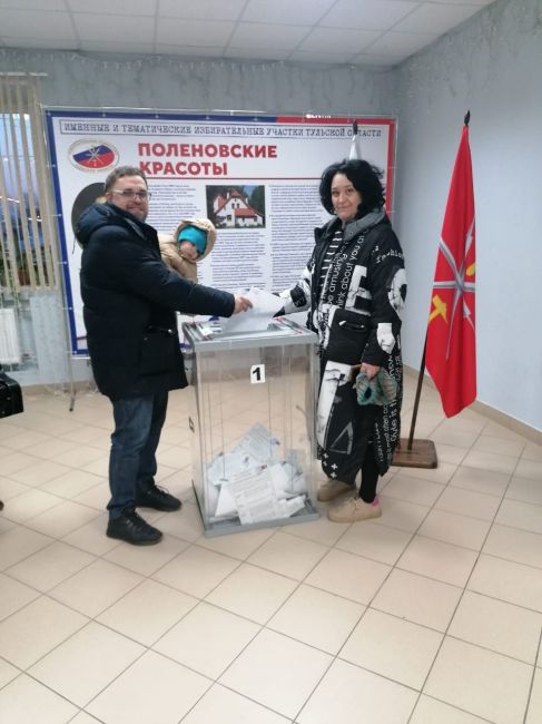 Многодетная семья Заокского района приняла участие в голосовании