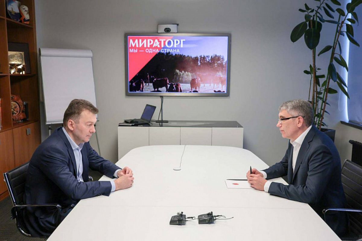 Губернатор Дмитрий Миляев обсудил развитие «Мираторга» в регионе с руководителем компании