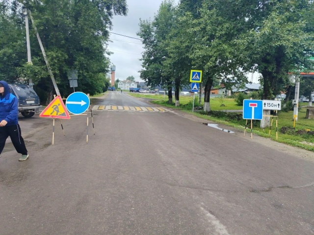В поселке Заокский ограничение движения на улице Ленина В поселке Заокский ограничение движения на улице Ленина