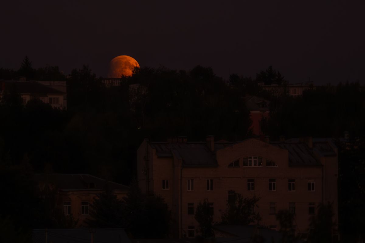 Чернский фотограф сделал завораживающие фото редкого затмения кровавой луны